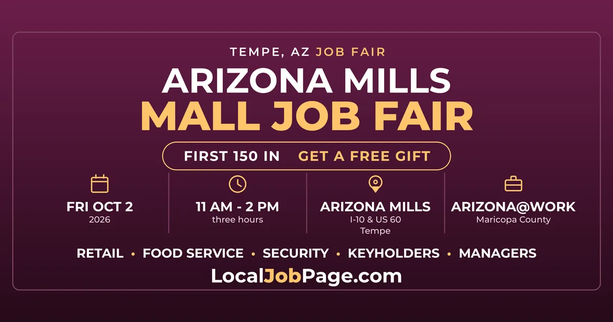 Arizona Mills Job Fair Brings Holiday Hiring to Tempe Oct. 2