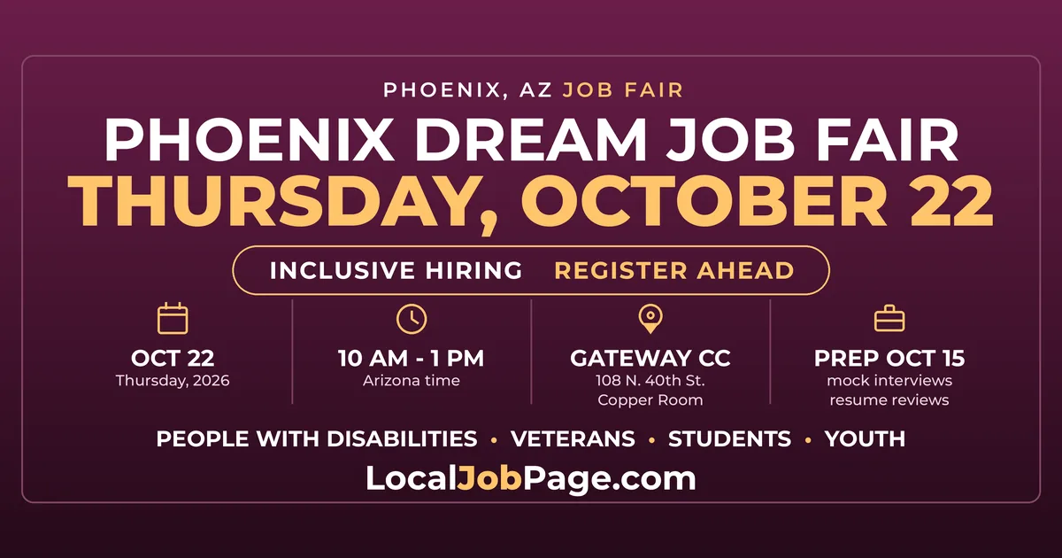 Phoenix DREAM Job Fair Returns to GateWay Community College Oct. 22
